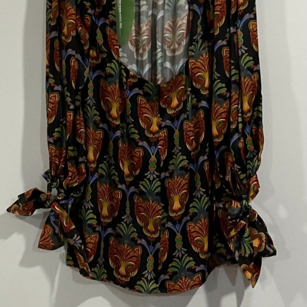 NWT Farm Rio black boho panther lenzing™ ecovero™ viscose mini dress Size M - Picture 10 of 10